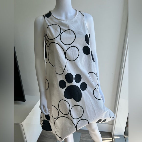 Spotted Doggy Paw Print A-Line Sleeveless Dress - Picture 4 of 5